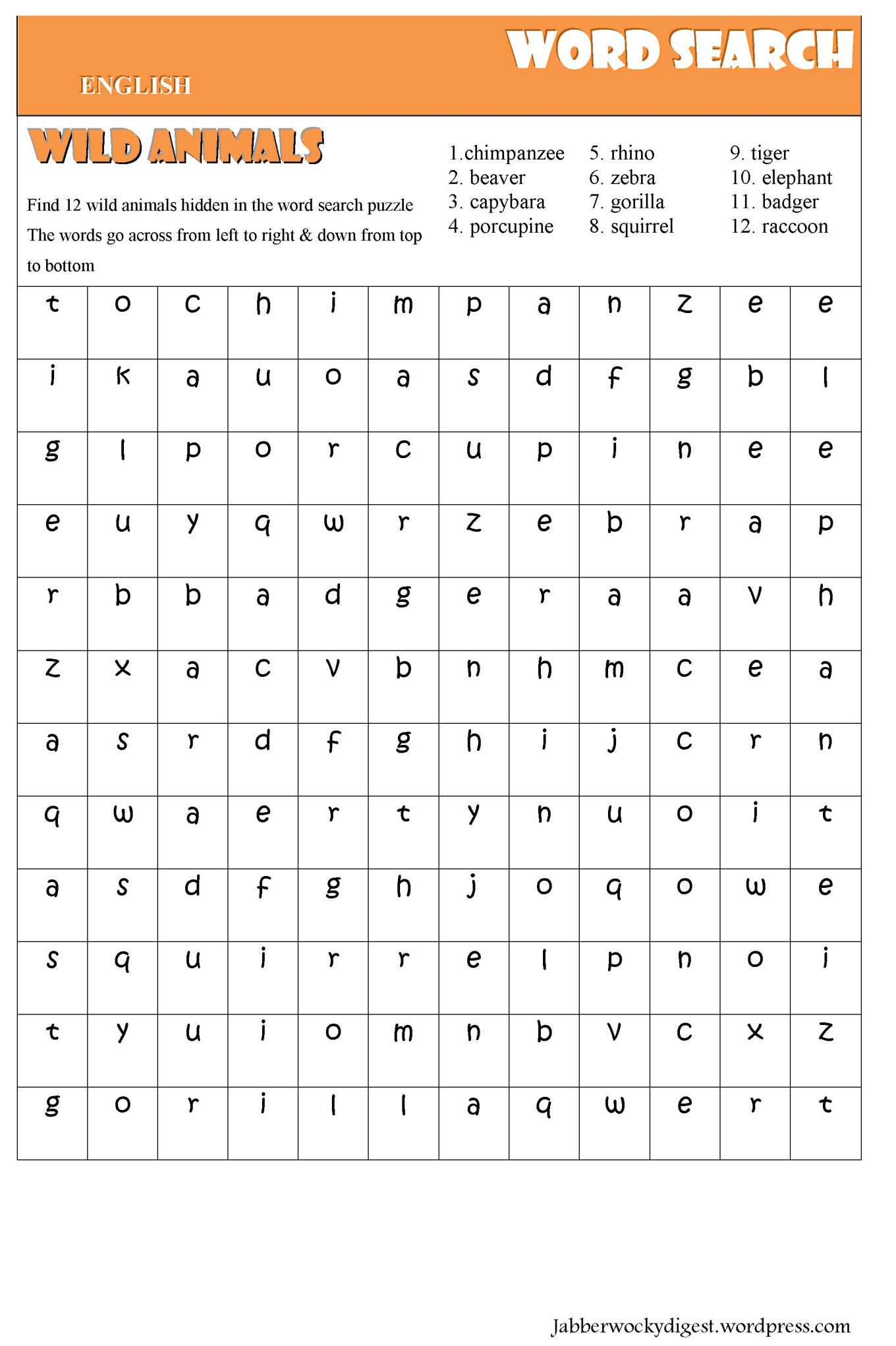 WORD SEARCH_wild animals_eng